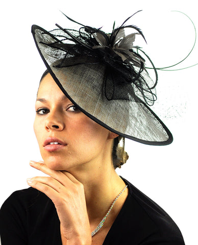 Nyfashion101 NYFASHION101 Cocktail Teardrop Shaped Sinamay Headband W/ Face Veil