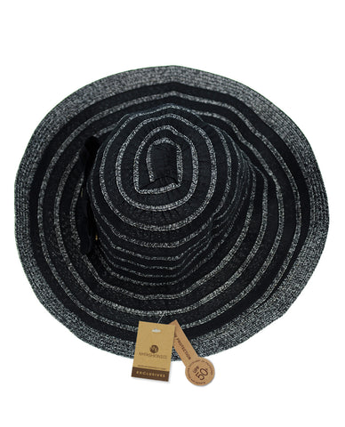 Nyfashion101 NYFASHION101 Crushable Two Tone Weaved Removable Bow Floppy Brim Sun Hat