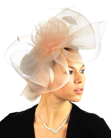 Nyfashion101 NYFASHION101 Elegant Formal Curlicue Center Sinamay Fascinator Headband