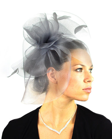 Nyfashion101 NYFASHION101 Elegant Formal Curlicue Center Sinamay Fascinator Headband