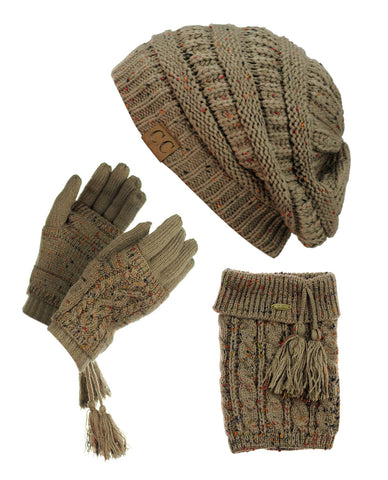 Nyfashion101 NYfashion101 Exclusive Colorful Confetti Boot Cuff Beanie & Mitten Set