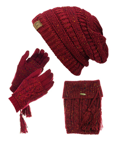 nyfashion101 NYfashion101 Exclusive Colorful Confetti Boot Cuff Beanie & Mitten Set