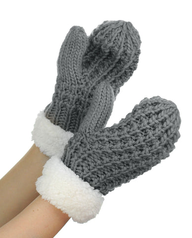nyfashion101 NYfashion101 Exclusive Thick Braided Cable Knit Winter Warm Cuff Mittens