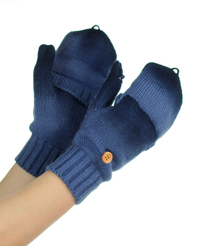 Nyfashion101 NYfashion101 Exclusive Unisex Two Tone Convertible Flip Glove Mittens