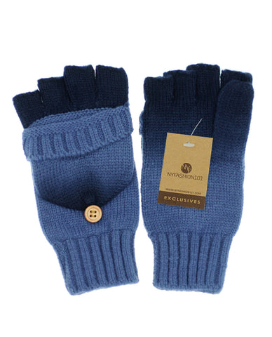 Nyfashion101 NYfashion101 Exclusive Unisex Two Tone Convertible Flip Glove Mittens