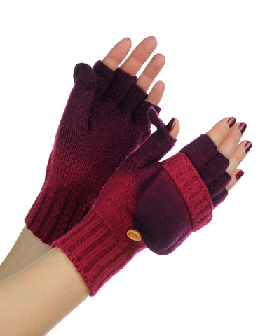 Nyfashion101 NYfashion101 Exclusive Unisex Two Tone Convertible Flip Glove Mittens