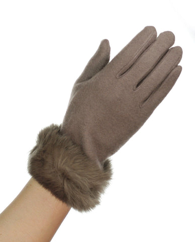 Nyfashion101 NYfashion101 Exclusive Women's Faux Fur Trim Touchscreen Compatible Winter Gloves