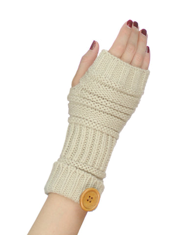 Nyfashion101 NYfashion101 Exclusive Women's Fingerless Short Arm Warmer W/ Button Accent