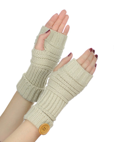 nyfashion101 NYfashion101 Exclusive Women's Fingerless Short Arm Warmer w/ Button Accent