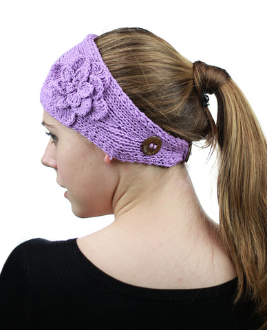 Nyfashion101 NYFASHION101 Hand Knitted Button Closure Winter Headband Headwrap