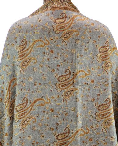 Nyfashion101 NYFASHION101 Large Soft Double Layer Jacquard Paisley Print Scarf Shawl Wrap- Grey