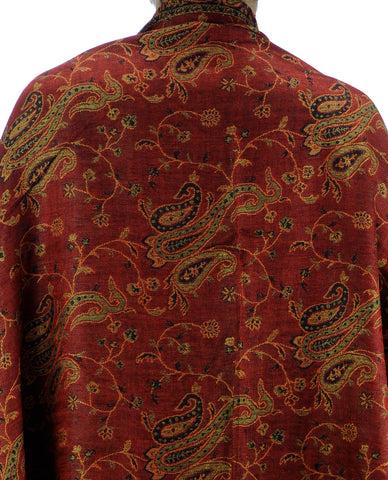 Nyfashion101 NYFASHION101 Large Soft Double Layer Jacquard Paisley Print Scarf Shawl Wrap- Red Orange