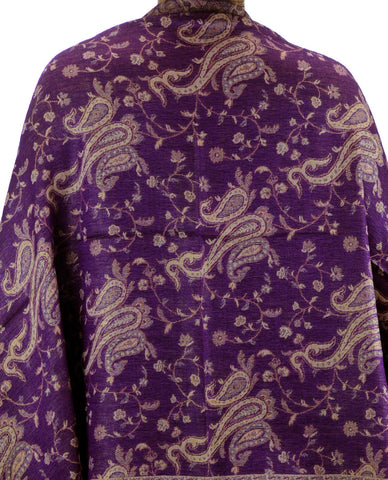 Nyfashion101 NYFASHION101 Large Soft Double Layer Jacquard Paisley Print Scarf Shawl Wrap- Dark Purple