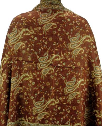Nyfashion101 NYFASHION101 Large Soft Double Layer Jacquard Paisley Print Scarf Shawl Wrap- Brown