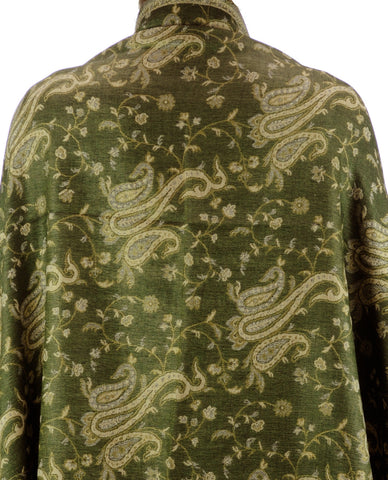 Nyfashion101 NYFASHION101 Large Soft Double Layer Jacquard Paisley Print Scarf Shawl Wrap- Olive