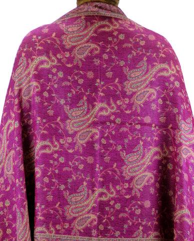 Nyfashion101 NYFASHION101 Large Soft Double Layer Jacquard Paisley Print Scarf Shawl Wrap- Purple