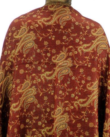 Nyfashion101 NYFASHION101 Large Soft Double Layer Jacquard Paisley Print Scarf Shawl Wrap- Rust