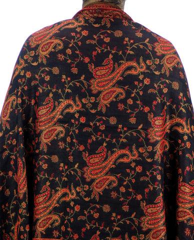 Nyfashion101 NYFASHION101 Large Soft Double Layer Jacquard Paisley Print Scarf Shawl Wrap- Black