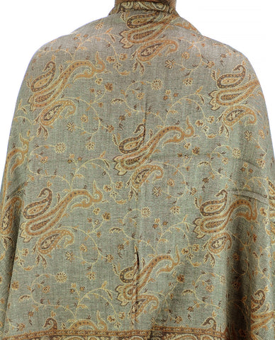 Nyfashion101 NYFASHION101 Large Soft Double Layer Jacquard Paisley Print Scarf Shawl Wrap- Light Grey