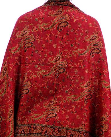 Nyfashion101 NYFASHION101 Large Soft Double Layer Jacquard Paisley Print Scarf Shawl Wrap-Red