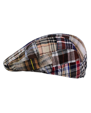 Nyfashion101 NYFASHION101 Men's Cotton Plaid Patchwork Buttoned Duck Bill Newsboy Ivy Cap