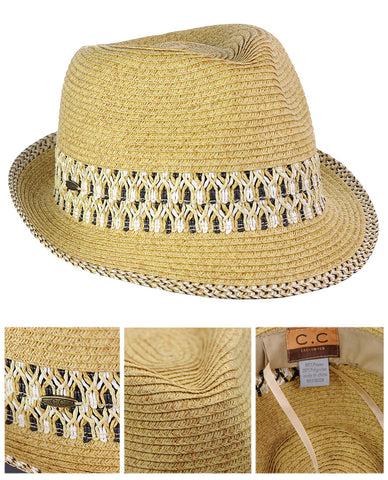 Nyfashion101 NYFASHION101 Multicolored Weaved Band And Trim Stingy Trilby Fedora Hat