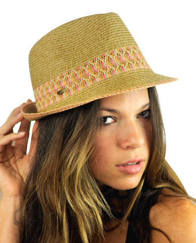 Nyfashion101 NYFASHION101 Multicolored Weaved Band And Trim Stingy Trilby Fedora Hat