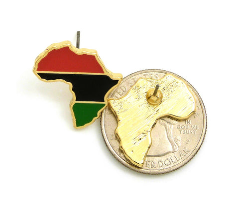 Nyfashion101 Pan Africa Stud Earrings In Gold-Tone