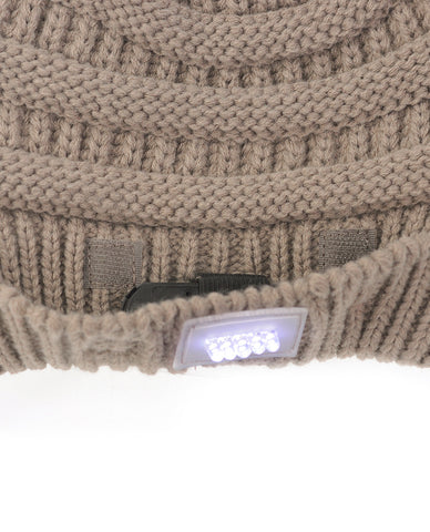 Nyfashion101 NYFASHION101® LED Hands Free Light Winter Cable Knit Cuff Beanie Hat