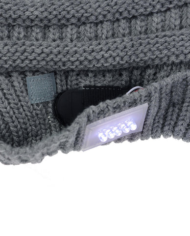 Nyfashion101 NYFASHION101® LED Hands Free Light Winter Cable Knit Cuff Beanie Hat