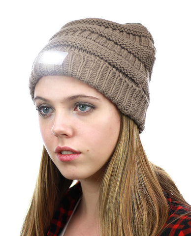 nyfashion101 NYFASHION101® LED Hands Free Light Winter Cable Knit Cuff Beanie Hat