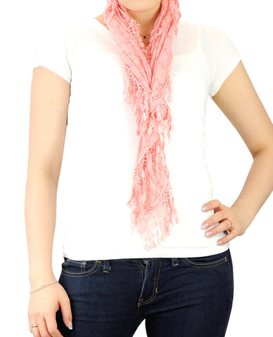 Nyfashion101 NYFASHION101® Lightweight Lace Fringe Tassel Open Hole Triangle Shawl Scarf
