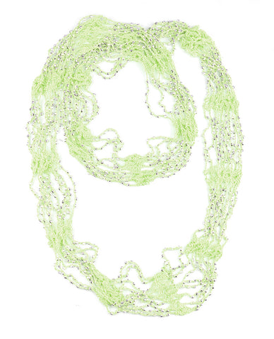 Nyfashion101 NYFASHION101® Silver-Tone Beaded Skinny Fishnet Infinity Loop Scarf