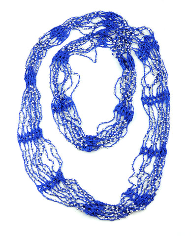 nyfashion101 NYFASHION101® Silver-Tone Beaded Skinny Fishnet Infinity Loop Scarf