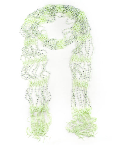 Nyfashion101 NYFASHION101® Silver-Tone Beaded Skinny Fishnet Shawl Scarf Waist Belt