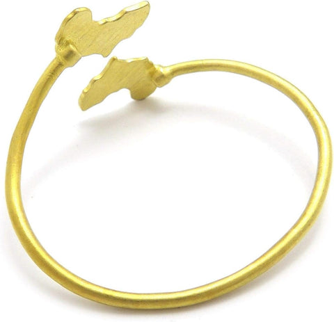 Nyfashion101 NYFASHION101 Smooth Africa Continent Pendant Brass Bangle