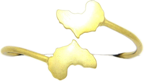 Nyfashion101 NYFASHION101 Smooth Africa Continent Pendant Brass Bangle