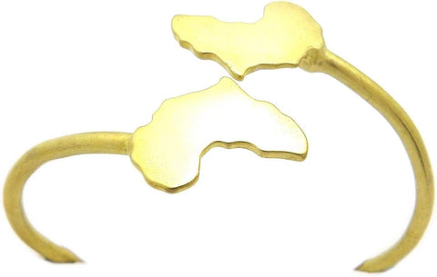 Nyfashion101 NYFASHION101 Smooth Africa Continent Pendant Brass Bangle