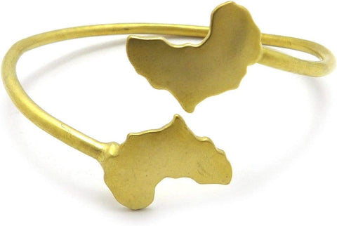 nyfashion101 NYFASHION101 Smooth Africa Continent Pendant Brass Bangle
