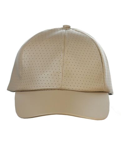 Nyfashion101 NYFASHION101 Soft PU Leather Perforated Precurved Baseball Cap