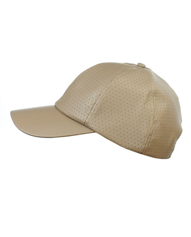 Nyfashion101 NYFASHION101 Soft PU Leather Perforated Precurved Baseball Cap