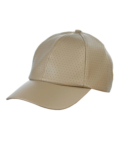 nyfashion101 NYFASHION101 Soft PU Leather Perforated Precurved Baseball Cap