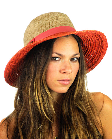 Nyfashion101 NYFASHION101 Solid Color Band Raffia Straw Weaved Panama Fedora Sun Hat
