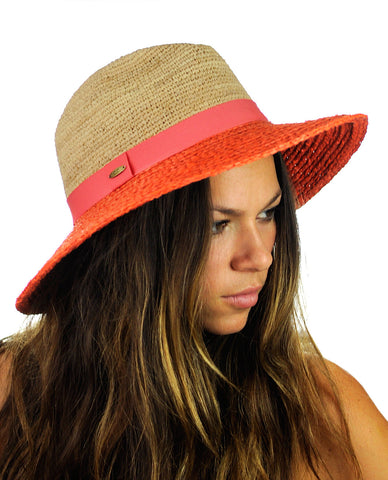 Nyfashion101 NYFASHION101 Solid Color Band Raffia Straw Weaved Panama Fedora Sun Hat