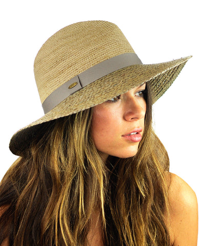 nyfashion101 NYFASHION101 Solid Color Band Raffia Straw Weaved Panama Fedora Sun Hat