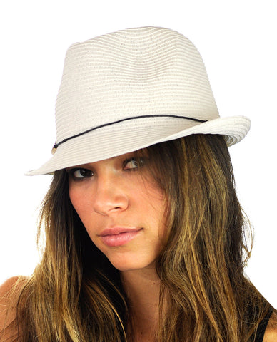 Nyfashion101 NYFASHION101 Spring Summer Gold-Tone Bar Slim Band Stingy Trilby Fedora Hat