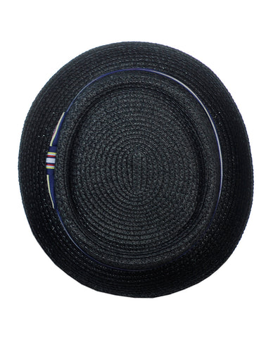 Nyfashion101 NYfashion101 Straw Woven Band Accent Flat Top Porkpie Fedora Hat