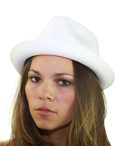 Nyfashion101 NYFASHION101 Striped Band Straw Weaved Lightweight Trilby Fedora Hat