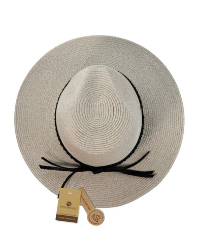 Nyfashion101 NYFASHION101 Teardrop Dent Braided Trim Casual Panama Fedora Sun Hat