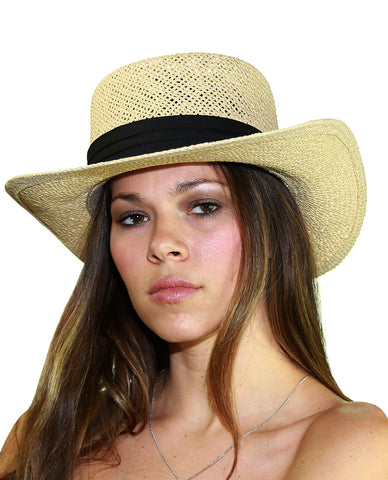 Nyfashion101 NYFASHION101 Unisex Classic Black Band Straw Weaved Panama Hat